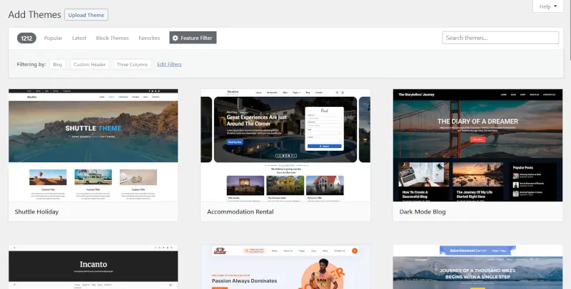 How To Start A Blog -- List of WordPress themes
