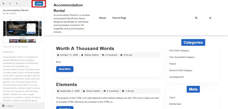 How to Start a Blog - theme preview