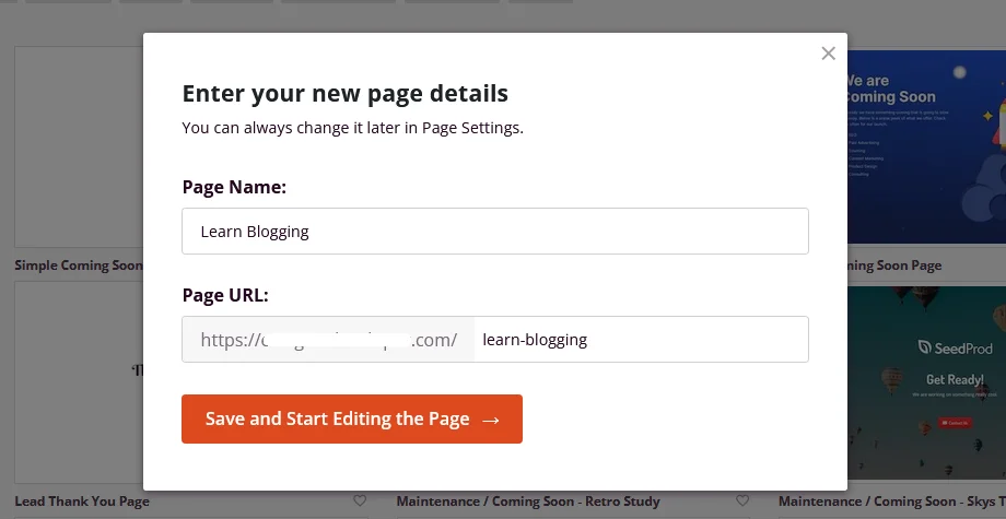 Landing Page in WordPress