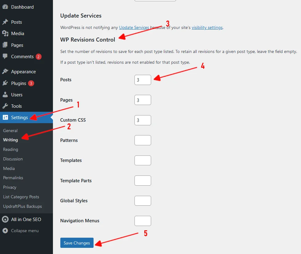WordPress Revisions