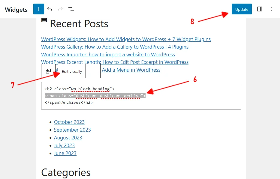 WordPress Dashicons