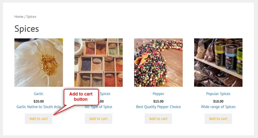 Add to Cart Button on Shop Page WooCommerce