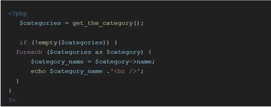 How to get Category name by Post ID in WordPress